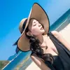 Sombrero para mujer de verano estilo coreano moderno sombrero de paja plegable sombrero de playa de verano Sombrero para el sol protección solar ala ancha sombrero de sol para mujer