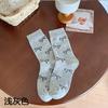 Meias femininas outono e inverno 24 novo algodão doce imiu arco meias femininas tubo meias suor absorvente respirável meias atacado