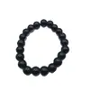 Pulsera de obsidiana cuentas de vidrio negro anillo único pulsera de cuentas de Buda decoración de mano para hombres y mujeres suministro de puesto de lugar escénico venta al por mayor
