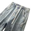 Novos Shorts Jeans Cargo Masculinos de Verão 2024 com Cintura Elástica, Shorts de Comprimento Médio Estilo Japonês, Modelo Solto de Perna Reta