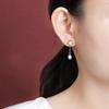 Pendientes de plata de ley S925 con diseño de ciervo, chapados en oro, con perlas de agua dulce, estilo retro, con flores y cuentas redondas, elegantes y combinables.