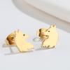 Brincos de Animais da Moda Novo Aço Inoxidável Estilo Coreano para Homens e Mulheres Agulha Fina Brincos de Animais Lobo Joias de Orelha Atacado