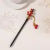 Grampo de Cabelo de Garça Voadora Estilo Antigo Grampo de Cabelo de Ébano Sintético Acessórios Hanfu Novo Estilo Chinês Grampo de Cabelo Cheongsam Joias Atacado para Mulheres