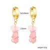 Brincos de Pedra Natural Irregular Coloridos Mais Vendidos na Amazon Design de Moda Criativo Aço Inoxidável Argola de Orelha Brincos Atacado