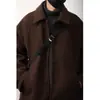 Chaqueta de Lana Estilo Japonés para Hombre Otoño e Invierno Holgada Casual de Negocios Solapa Abrigo de Pareja