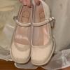 Estilo Bico Redondo Elegante Verão Novo Estilo Cetim Salto Alto Elegante Mary Jane Salto Alto Simples Sapatos Mary Jane