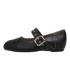 Zapatos Mary Jane de Nicho Estilo Francés para Mujer, Nuevo Modelo Primavera 2026, Punta de Nariz de Cerdo, Correa Única, Zapatos Planos de Ballet Poco Profundos