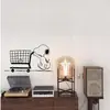 Venta al por mayor de fábrica Snoopy tallado estilo ins caricatura lindo alto valor de color pegatina de pared Snoopy decoración de cubo de basura