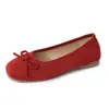 Zapatos Individuales Versátiles para Mujer, Cómodos Planos de Punta Redonda, Tela Suave, Zapatos Retro para el Trabajo en Nuevo Estilo Chino con un Pequeño Lazo