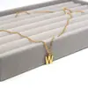 Moda europea y americana 26 letras collar de acero inoxidable oro plata cadena de clavícula de lujo ligero joyería de acero de titanio venta al por mayor