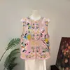 Zhi Li Novo Estilo Chinês Colete Bordado Floral Organza 2026 Verão Novo Gola Redonda Colete Capa de Alta Qualidade