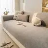 Cojín para Asiento de Sofá de Chenilla Universal Cálido Antideslizante Antiarañazos de Alta Calidad para Sala de Estar, Lujo Ligero, Sencillo, Temporada de Otoño e Invierno, Cojín para Sofá