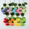 Hortensia de copo de nieve de 3 cabezas, rama única, flor artificial, adorno para sala de estar, arco de centro comercial, flor artificial de plomo para boda, flor de seda
