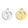 Acessórios de joalheria DIY pingente redondo de aço inoxidável doze constelações pulseira colar pingente decorativo L409