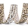 Fivela de Cinto Feminino Estilo Punk Estampa de Leopardo Conjunto de Três Peças com Pedras Strass Embutidas Cinto de Calça Decorativo com Rebites Personalizados da Moda para Mulheres