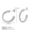 Pendientes de Acero Inoxidable Chapados en Oro de 18k con Forma de C, Estilo Ins de Celebridad de Internet Transfronteriza Europea y Americana, Pendientes de Moda Elegantes para Mujer, Simples Retro