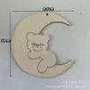 Enfeite de Urso de Madeira de Natal Não Acabado Artesanato DIY Presente para Decoração de Festa em Casa de Natal