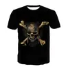 2020 nuevo T-shirt de cuello redondo con estampado digital 3D de la película de piratas Galle europeo y americano Amazon ebay comercio exterior