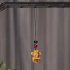Colgante de Joyería para Cadena de Teléfono Móvil Tallado de Dibujos Animados de Sándalo Verde, Accesorios Colgantes para Llavero de Bolso de Hombre y Mujer de Palo de Rosa