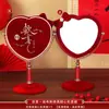 Un Par de Espejos de Boda, Dote Nupcial, Espejos de Maquillaje, Artículos de Preparación de Boda para la Novia, Colección Festiva de Artículos Rojos para Boda