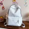 Mochila moderna simples e estilosa, mochila casual com estampa de letras em cor sólida, mochila escolar estudantil grande capacidade personalizada para viagens ao ar livre