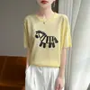 Lino de bambú bordado pesado hombro recto tejido de verano nuevo ajuste ceñido nicho versátil top corto para mujer
