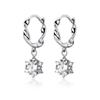 Pendientes Nalan S925 con hebilla Tremella, diseño de flor de diamante fresco y pequeño, elegantes y retorcidos, G3769