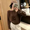 Suéter de punto trenzado a la moda de un solo hombro estilo perezoso para mujer, nuevo de otoño, holgado, adelgazante, versátil, con temperamento, top elegante