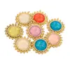 Colgante de Acero Inoxidable Colgante de Moda Estilo Palacio Retro Cara de Girasol Moen Chapado en Oro Accesorios para Joyería DIY
