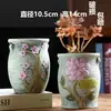Vaso de flor de suculenta em cerâmica com prato, oferta especial, diâmetro grande, tamanho grande, vaso criativo para suculentas de casa