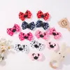 Acessórios de Cabelo Infantis Mais Vendidos no Exterior Conjunto de Acessórios de Cabelo Mickey Mouse Presilhas de Cabelo Infantis Laço Rosa de Bolinhas Presilhas de Cabelo de Desenho Animado