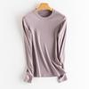 Nova Lã Acrílica Aquecedora de Seda de Amoreira Forrada com Lã Nervurada Nutritiva para a Pele Roupa Íntima Térmica Multicolorida Camiseta Base Feminina Roupa Quente