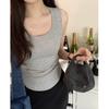 Estilo Coreano Nicho Verão Novo Camisole Modelador de Cintura Alta Modal Slim-fit Top Sem Mangas para Mulheres