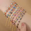 Colar com pingente de gota de óleo colorido contrastante estilo francês, pulseira para clavícula, joias de aço titânio para meninas, conjunto de joias