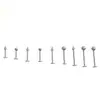 Stud de Acero de Titanio F136 con Forma de Cono Apuntado, Stud de Bola para Labio, Stud para Hélix, Cuerpo de Barra Roscado Internamente G23 Titanio, Joyería para Piercing de Fondo Plano