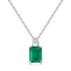 Pingente retrô de esmeralda de cultivo transfronteiriço novo pingente S925 garra de prata incrustada com diamante colorido pingente de corrente de clavícula moda de luxo leve europeia e americana