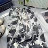 Pantalones de pierna ancha de seda helada estilo chino con estampado de tinta para mujer, de verano, de cintura alta, adelgazantes, pantalones Yamamoto, holgados, rectos, casuales, para caminar