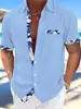 2024 Transfronterizo Hombre Caliente Nuevo Camisa de Manga Corta Serie Vacaciones Hawái Estampado 3D Casual Top para Hombre