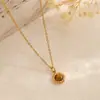 Moderna Estilo de Lujo Ligero, Sencillo y Versátil Collar para Mujer de Ojo de Tigre Amarillo Natural, Acero Inoxidable Chapado en Oro de 18 Quilates, Regalo para el Día de la Madre