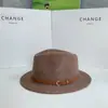 Hebilla de Cinturón Retro Lana Tejida Sombrero de Jazz Otoño e Invierno Nuevo Estilo Hombres y Mujeres Estilo Británico Casual Americano Sombrero Pequeño Cálido