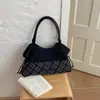 Bolso Tote de Patchwork a Cuadros con Parches de Gamuza Estilo Coreano de Nicho para Mujer 2026 Otoño/Invierno Nuevo Color Block Letras Bolso de Hombro Único