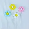 Enfeites Decorativos de Bolo Bola de Pelo Flor Pequena Suprimentos Girassol Cartão de Decoração de Aniversário Mesa de Sobremesas Assadas Bola de Pelo