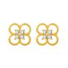 Brincos Transfronteiriços Novos Flor Oca Pétala Brincos Moda Retrô Design de Nicho Diamante Lua Amor Brincos