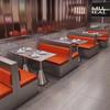 Cadena Comercial Restaurante de Estilo Occidental Restaurante de Barbacoa Acero Inoxidable Estilo Industrial Restaurante de Hot Pot Mesa y Silla Restaurante Temático Asiento de Tarjeta Sofá