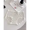 Pantaletas de mujer estilo coreano, dulces, de alta elasticidad, de cintura media, de seda antibacteriana con entrepierna extendida, ropa interior de mujer cómoda y transpirable de seda helada