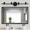 Armário de Espelho para Banheiro com Lâmpada de Parede LED Sem Furos, Lâmpada Substituível, Rotativo, Iluminação Frontal de Espelho Simples e Elegante