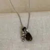 Colar Longo com Pingente Assimétrico Geométrico Simples Estilo Coreano Ins para Mulheres, Nicho Elegante, Versátil, Corrente de Acessórios Ajustável