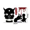Nuevas pegatinas de pared navideñas con huellas de sangre y cara de Halloween transfronterizas para inodoro, pegatinas de pared creativas para inodoro.