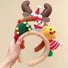Diadema de Dibujos Animados Navideña para Niños 2025 Nuevo Estilo Diadema de Reno de Felpa para Niñas, Accesorio para el Cabello para Fotos y Lavado de Cara de Niñas Pequeñas