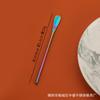 Acero Inoxidable 304 Ins Cuchara Creativa Japonesa Mango Largo Sólido Cuchara para Remover Café de Bar Juego de Cuchillo y Tenedor Redondo
